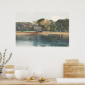 Landschap met bomen en water poster (Keuken)