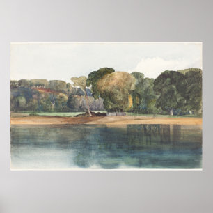 Landschap met bomen en water poster