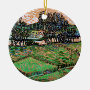 Landschap met brug over de Oise Keramisch Ornament