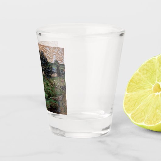 Landschap met brug over de Oise (van Gogh) Shot Glas (Rechts)