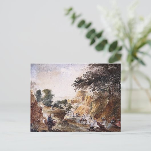 Landschap met cijfers van Camille Pissaro Briefkaart (Staand voorkant)