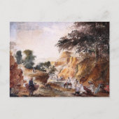 Landschap met cijfers van Camille Pissaro Briefkaart (Voorkant)