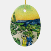 Landschap met Couple Waling door Vincent van Gogh Keramisch Ornament (Voorkant)