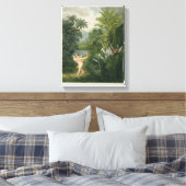 Landschap met Cupid die een pijl op een Parrot ric Canvas Afdruk (Insitu (Slaapkamer))