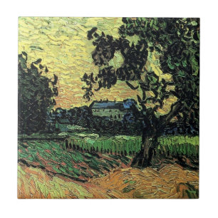 Landschap met de Chateau Auvers van Vincent van Go Tegeltje