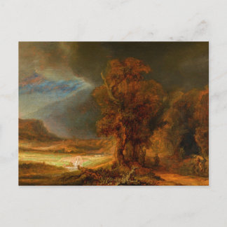 Landschap met de Goede Samaritaan door Rembrandt Briefkaart