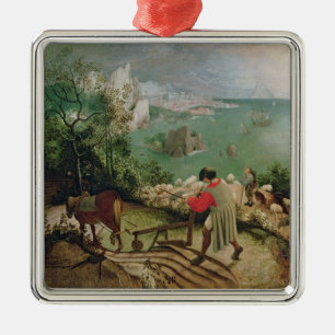 Landschap met de Herfst van Icarus, c.1555 Metalen Ornament