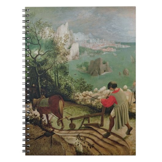 Landschap met de Herfst van Icarus, c.1555 Notitieboek (Voorkant)