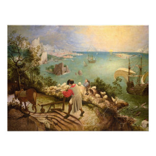 Landschap met de Herfst van Icarus door P. Bruegel Foto Afdruk