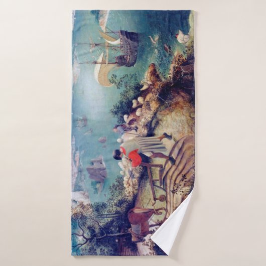 Landschap met de Herfst van Icarus, Pieter Bruegel Badhanddoek (Badhanddoek)