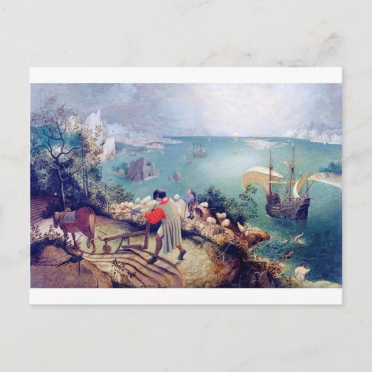 Landschap met de Herfst van Icarus, Pieter Bruegel Briefkaart (Voorkant)