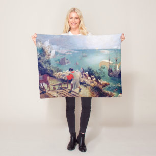 Landschap met de Herfst van Icarus, Pieter Bruegel Fleece Deken