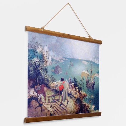 Landschap met de Herfst van Icarus, Pieter Bruegel Hangend Wandkleed (Gebogen)
