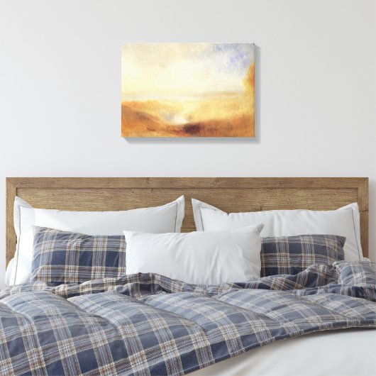 Landschap met de verre rivierbaai van Joseph Turne Canvas Afdruk (Insitu (Slaapkamer))