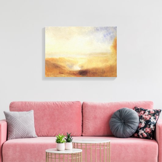 Landschap met de verre rivierbaai van Joseph Turne Canvas Afdruk (Insitu (Woonkamer))