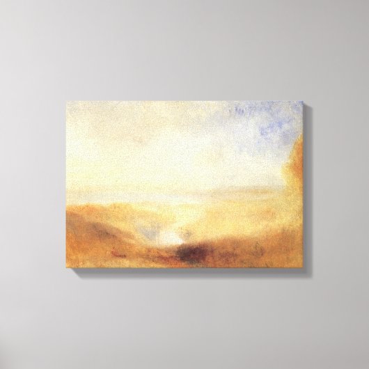 Landschap met de verre rivierbaai van Joseph Turne Canvas Afdruk (Voorkant)