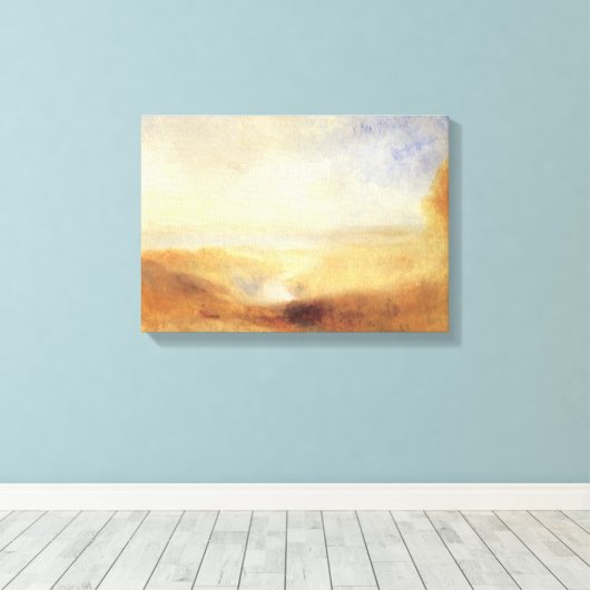 Landschap met de verre rivierbaai van Joseph Turne Canvas Afdruk (Insitu (Houten vloer))