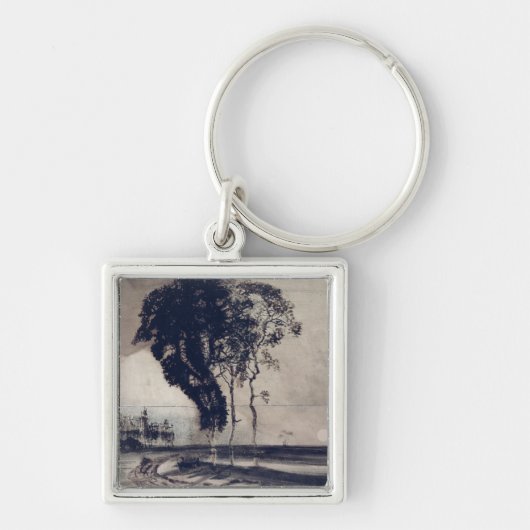 Landschap met drie bomen, 1850 sleutelhanger (Voorkant)