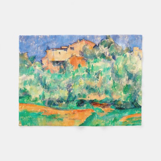 Landschap met een huis, Cezanne Fleece Deken (Voorkant (Horizontaal))