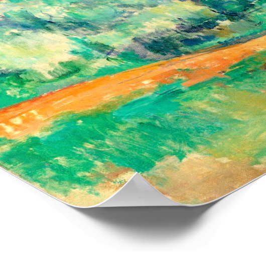 Landschap met een huis, Cezanne Poster (Hoek)