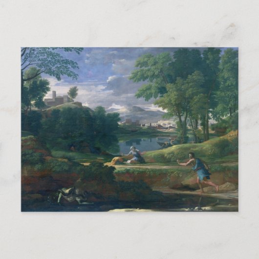 Landschap met een Man gedood door een Slang, Briefkaart (Voorkant)