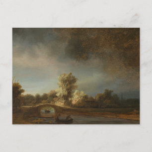 Landschap met een stenen brug door Rembrandt Postc Briefkaart