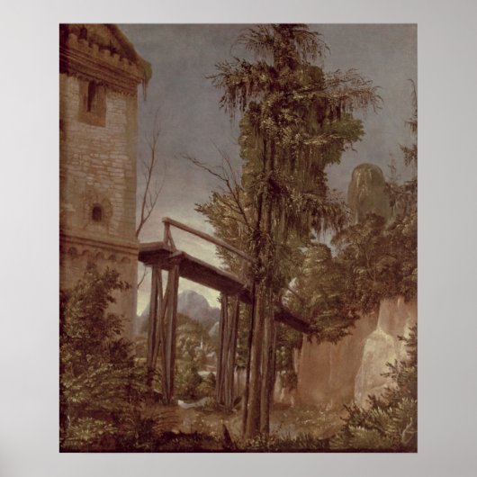 Landschap met een voetbrug, c.1518-20 poster (Voorkant)