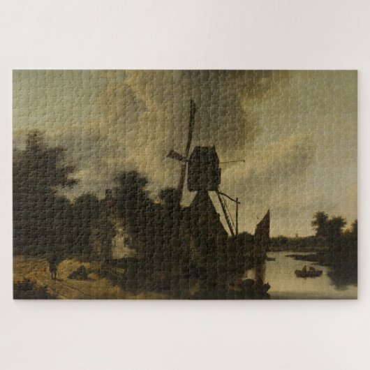 Landschap met een windmolen – Salomon Rombouts Legpuzzel (Horizontaal)