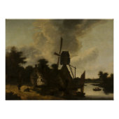 Landschap met een windmolen – Salomon Rombouts Perfect Poster (Voorkant)