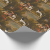 Landschap met exotische vogels en twee honden cadeaupapier (Hoek)