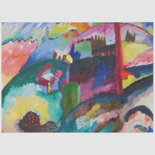 Landschap met Factory Chimney, Wassily Kandinsky Tissuepapier (Voorkant)
