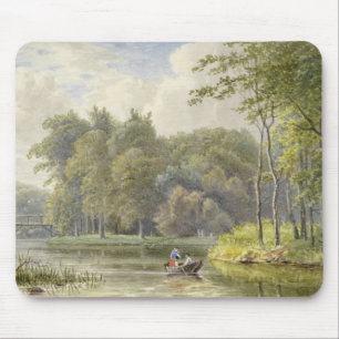 Landschap met Figuren in een Roeibootje Vintage Muismat