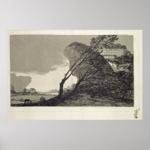 Landschap met grote raketten poster