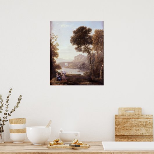 Landschap met Hagar en de Angel, 1646 Poster (Keuken)