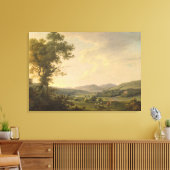 Landschap met Haymakers en een ver Uitzicht van ee Canvas Afdruk (Insitu (Woonkamer))