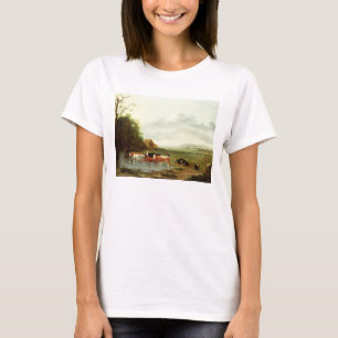 Landschap met Herdsman en Rundvee (olie op canva) T-shirt
