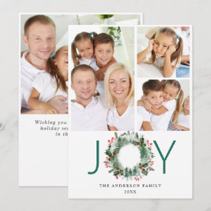 Landschap met Holly Berry Pine PHOTO Greeting Feestdagenkaart