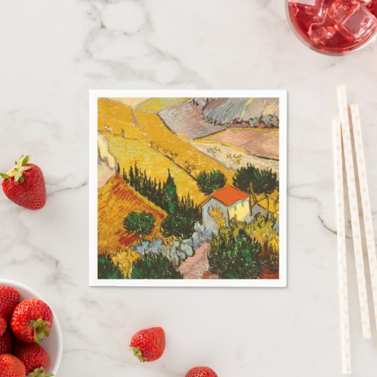 Landschap met House en Ploughma Vincent van Gogh Servet (Insitu)