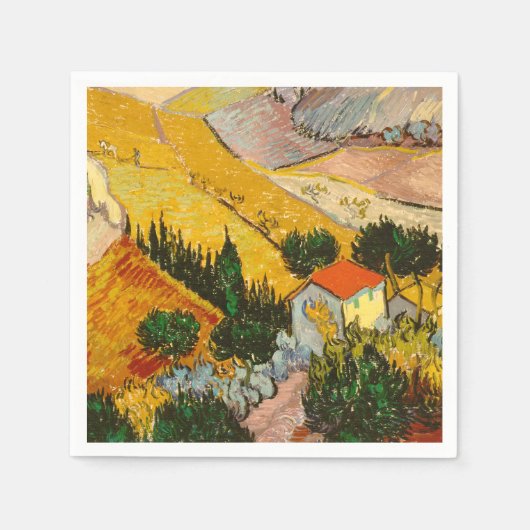 Landschap met House en Ploughma Vincent van Gogh Servet (Voorkant)