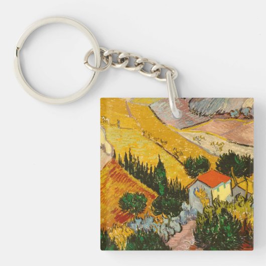 Landschap met House en Ploughma Vincent van Gogh Sleutelhanger (voorkant)
