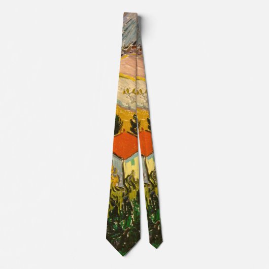 Landschap met House en Ploughma Vincent van Gogh Stropdas (Voorkant)
