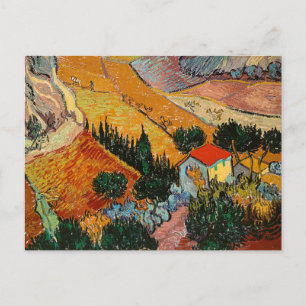 Landschap met huis en ploeger, briefkaart