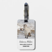 Landschap met IJslandse paarden Bagagelabel (Achterkant verticaal)