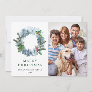 Landschap met kerstbos 4 PHOTO-groet Feestdagenkaart