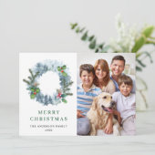 Landschap met kerstbos 4 PHOTO-groet Feestdagenkaart (Staand voorkant)