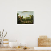 Landschap met landarbeiders, c.1730-40 (olie op ka poster (Keuken)