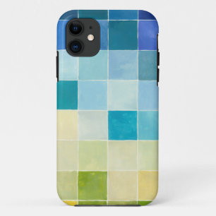 Landschap met meerkleurige gepixelde vierkanten iPhone 11 hoesje