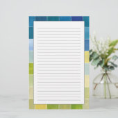 Landschap met multigekleurde vierkantjes briefpapier (Staand voorkant)