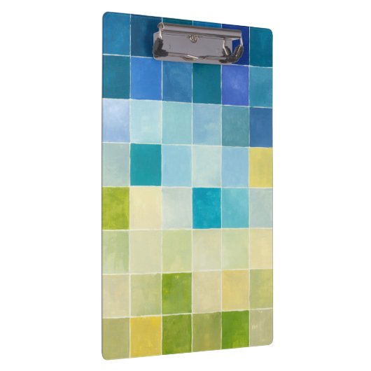 Landschap met multigekleurde vierkantjes klembord (Rechts)