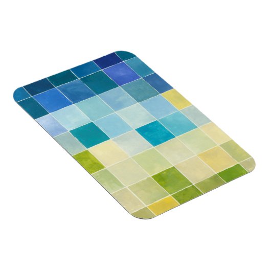 Landschap met multigekleurde vierkantjes magneet (Rechterzijde)